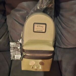 Loungefly Disney Tan and Brown Crossbody Bag